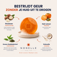 Ingrediënten van Nonelle: kaki-tannine, groene thee-extract en kokosolie